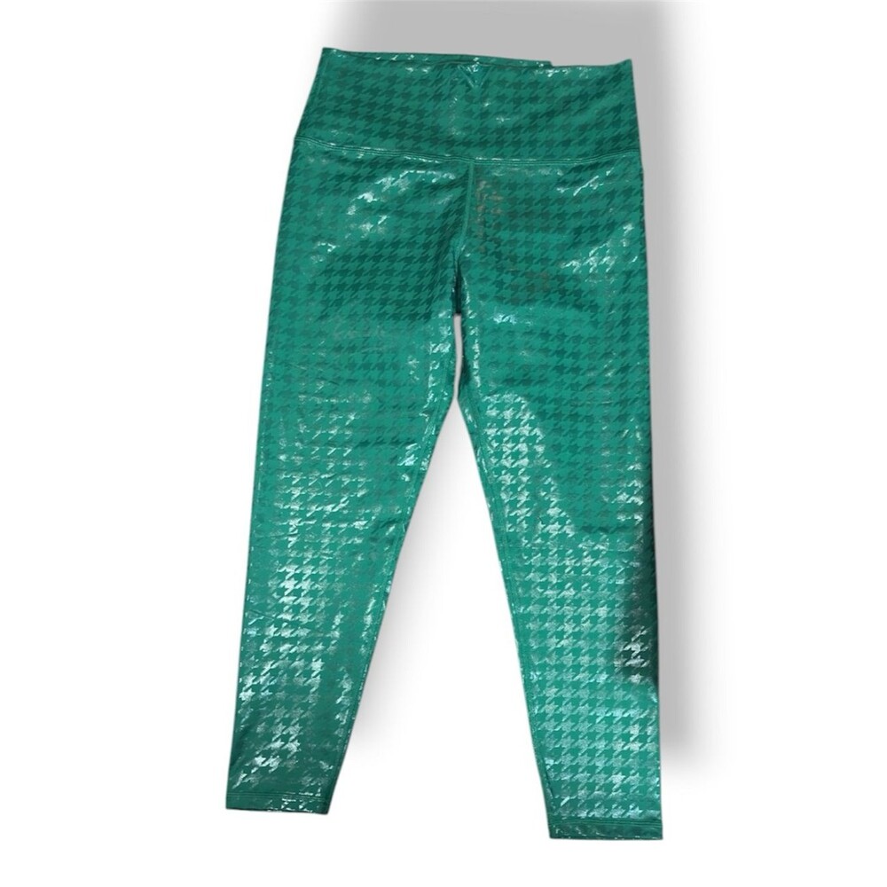 NWT Offline Aerie The Hugger Hi-Rise Legging XL Green Metallic Foil Houndstooth
